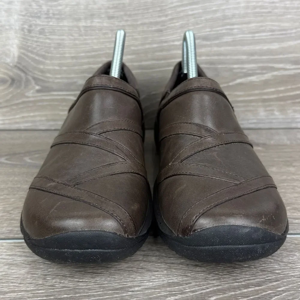 Merrell Encore Eclipse Women’s Size 8 Smooth Bug Brown Leather Slip On Shoes